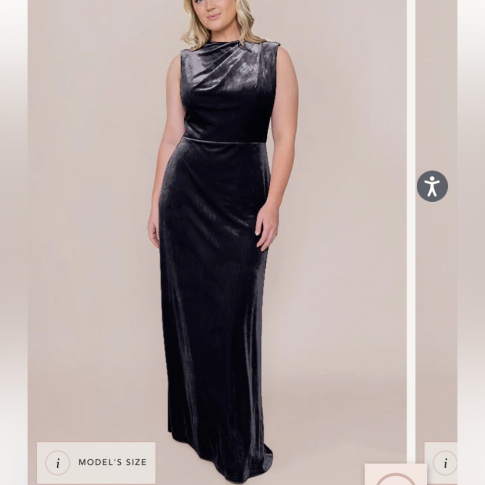 Revelry Diana Velvet Navy Blue Bridesmaid Maxi Dress
